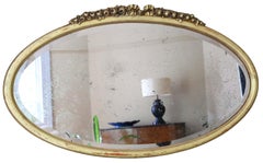 Antique Large Oval Gilt Overmantle Wall Mirror C1900 – Quality
