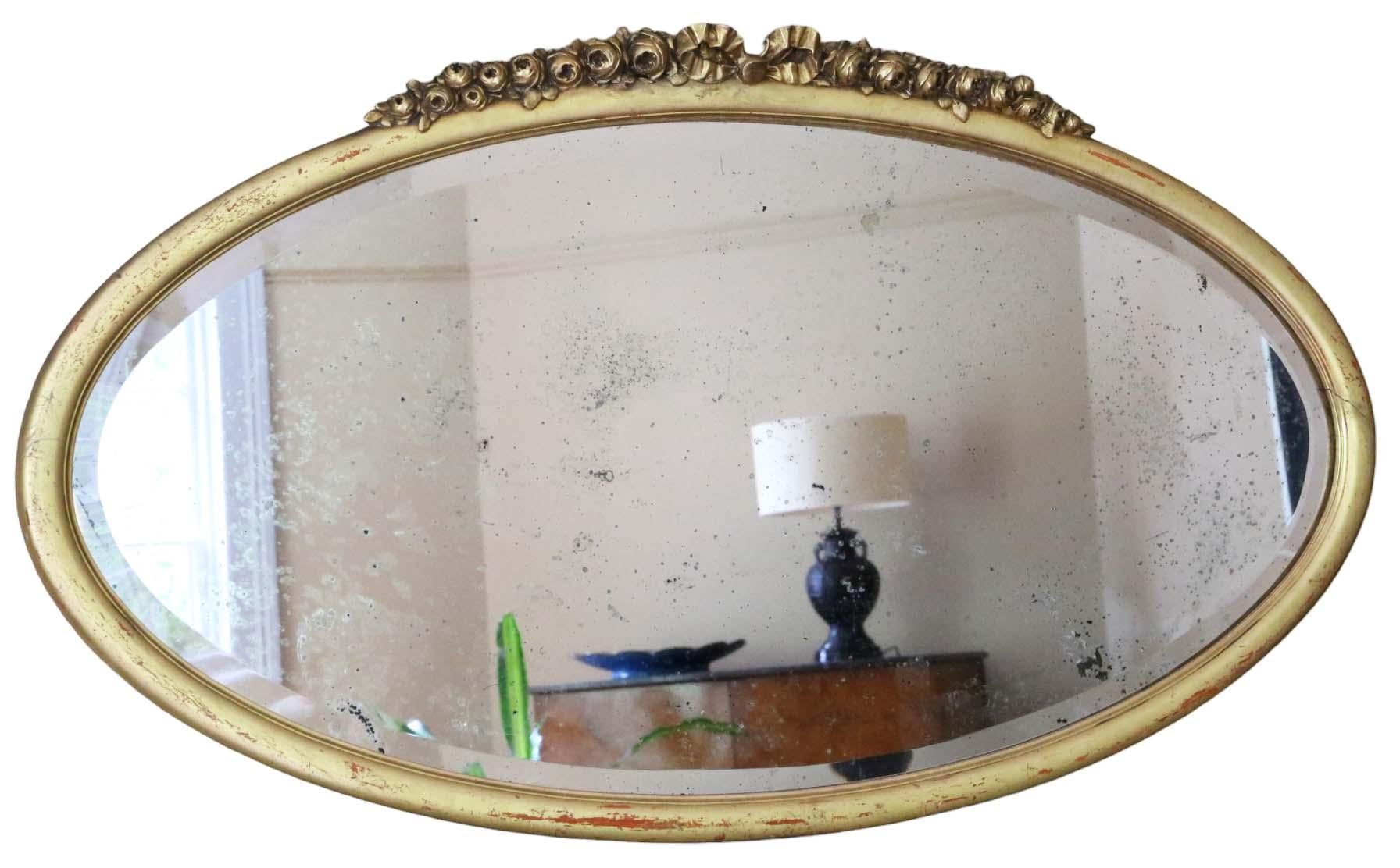 Antique Large Oval Gilt Overmantle Wall Mirror C1900 – High-Quality Simple Design

This mirror simple design, making it a captivating addition to any suitable space. The frame is solid with no loose joints, ensuring durability, with no woodworm