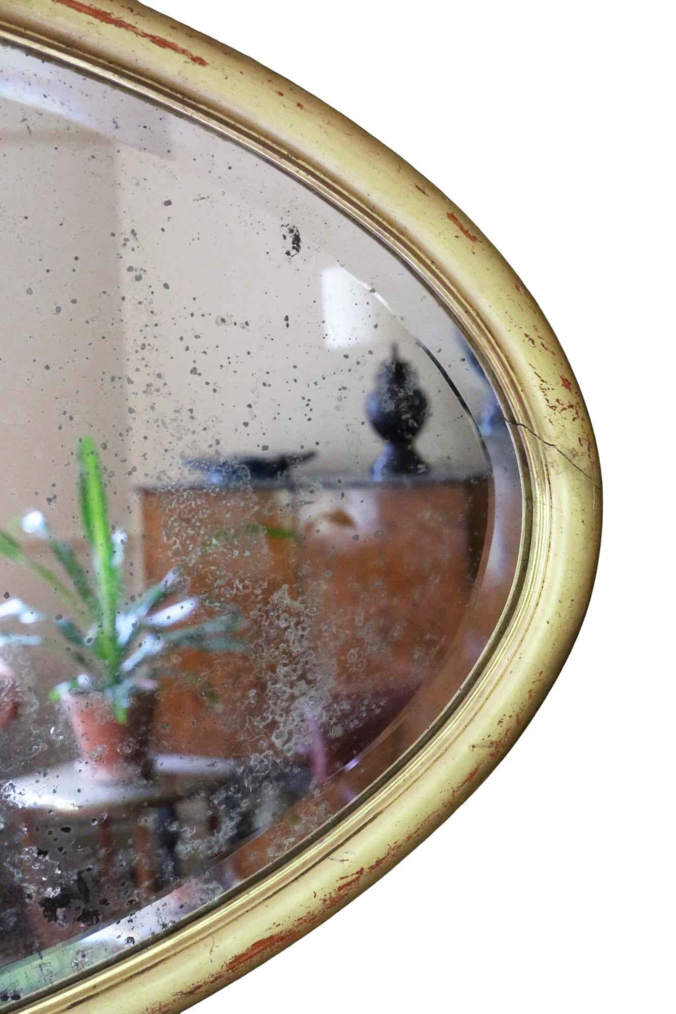 Glass Antique Large Oval Gilt Overmantle Wall Mirror C1900 – Quality For Sale
