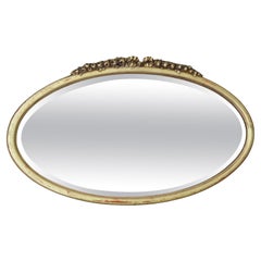 Antique Large Oval Gilt Overmantle Wall Mirror C1900 – Quality