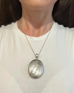 Antique Large Oval Silver Aesthetic Locket, Circa 1900