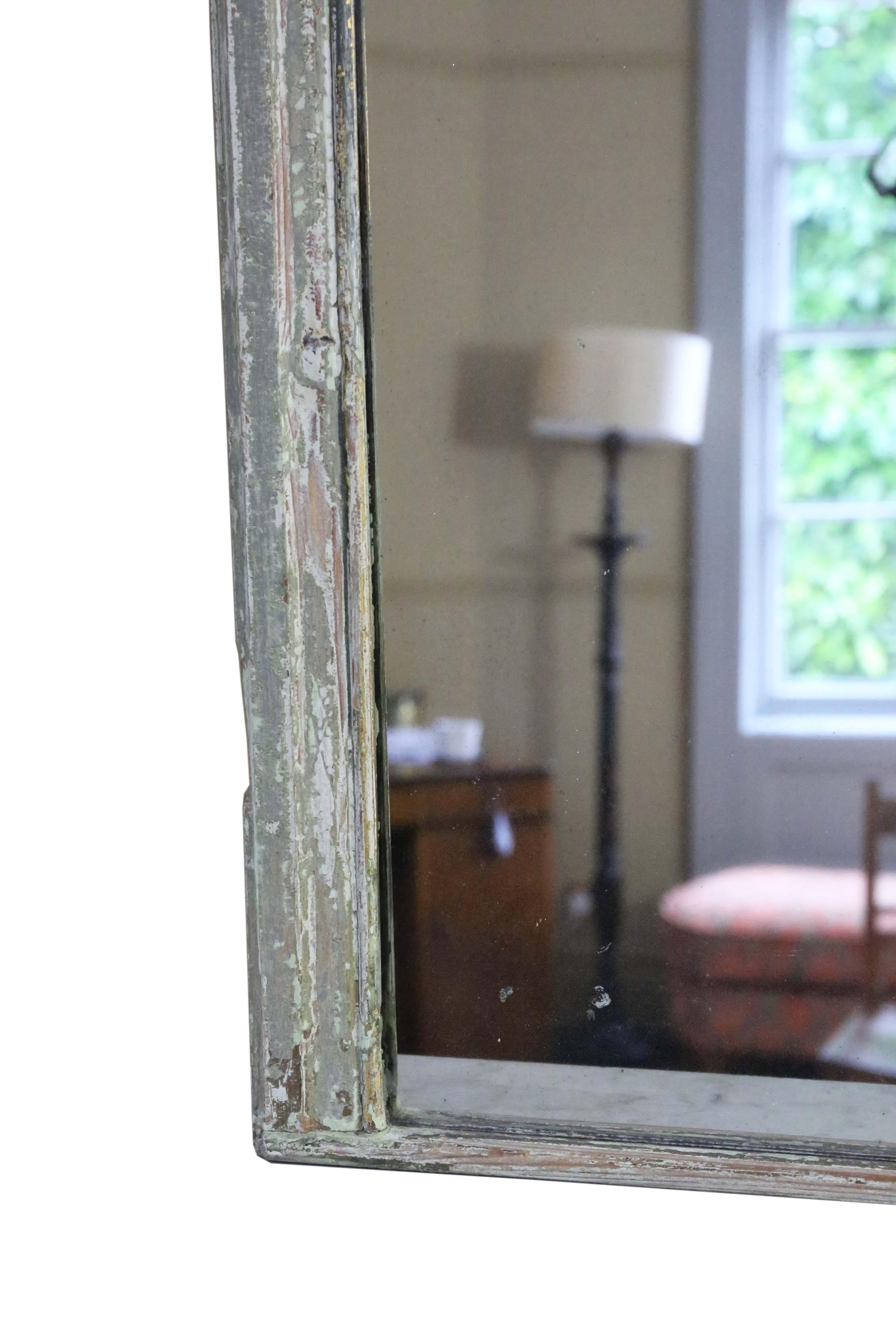 Antique large painted overmantle or wall mirror from the 19th Century For Sale 2