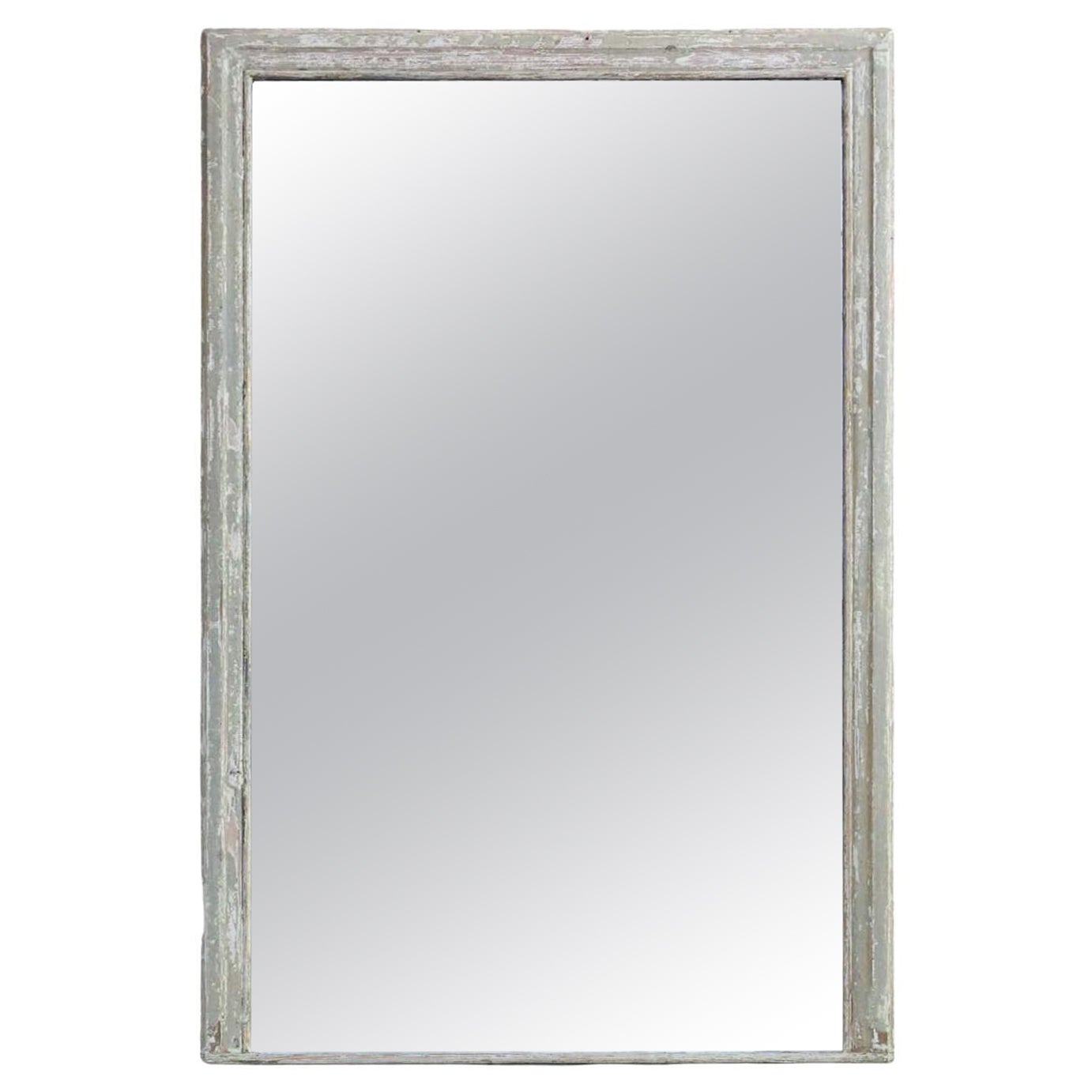 Antique large painted overmantle or wall mirror from the 19th Century