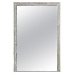 Antique grand miroir mural peint du 19ème siècle