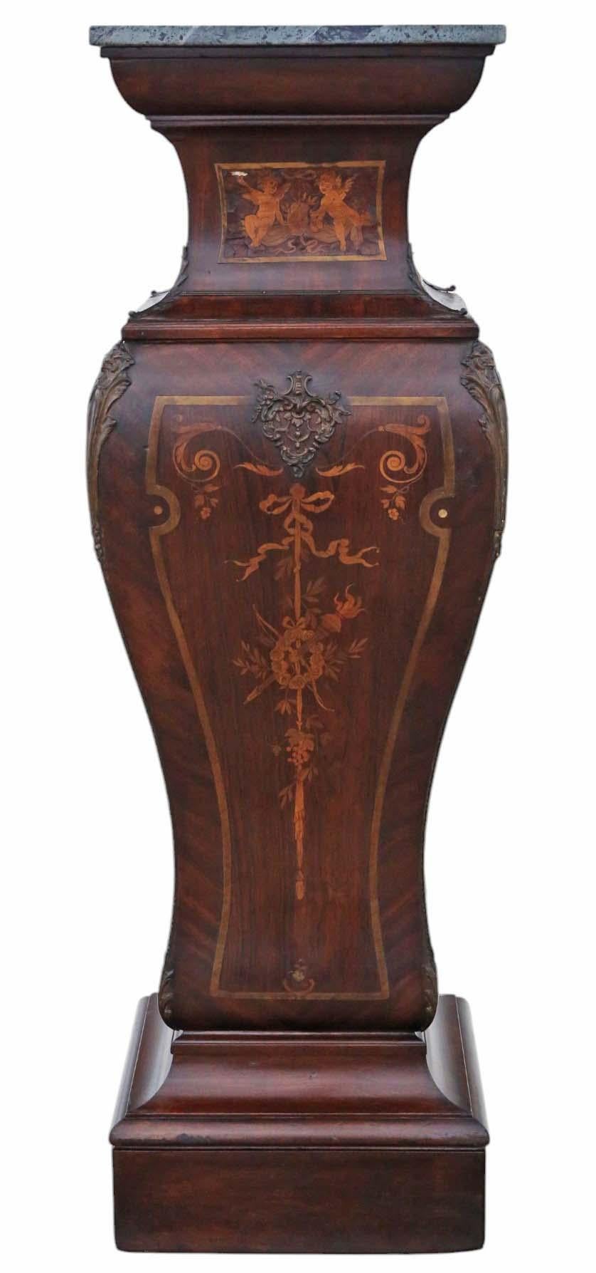 XIXe siècle Paire de grandes tables de jardinière statue sur piédestal du 19ème siècle en vente