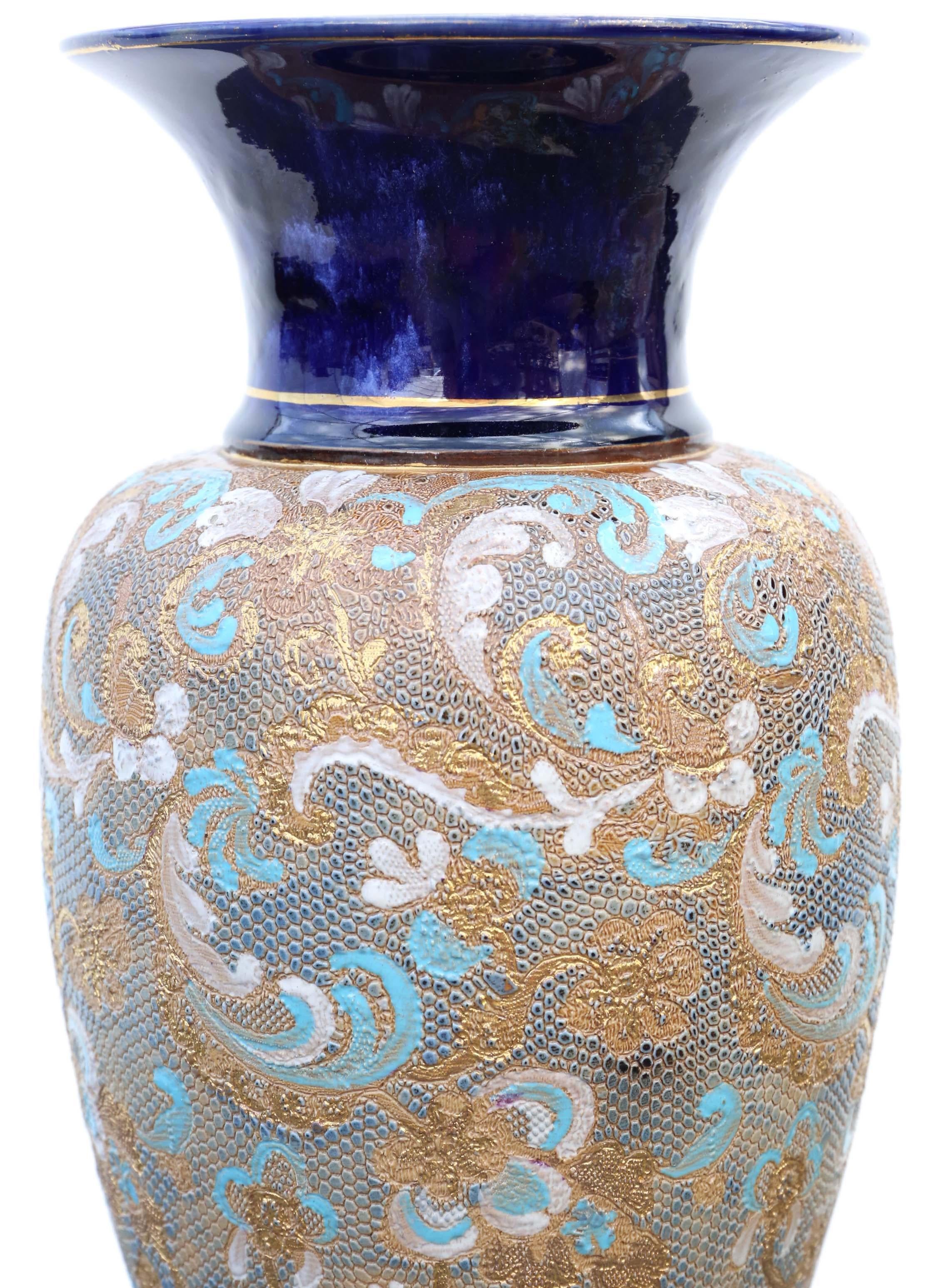 20th Century Antique large pair of Art Nouveau Royal Doulton Slater vases For Sale