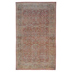Antique Large Persian Colorful Sultanabad Mahal Rug with All Over Floral Design