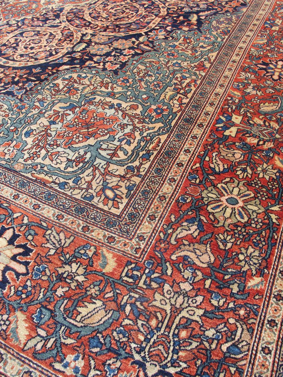 Wool Antique Large Persian Fereghan Sarouk Rug, 19th Century For Sale