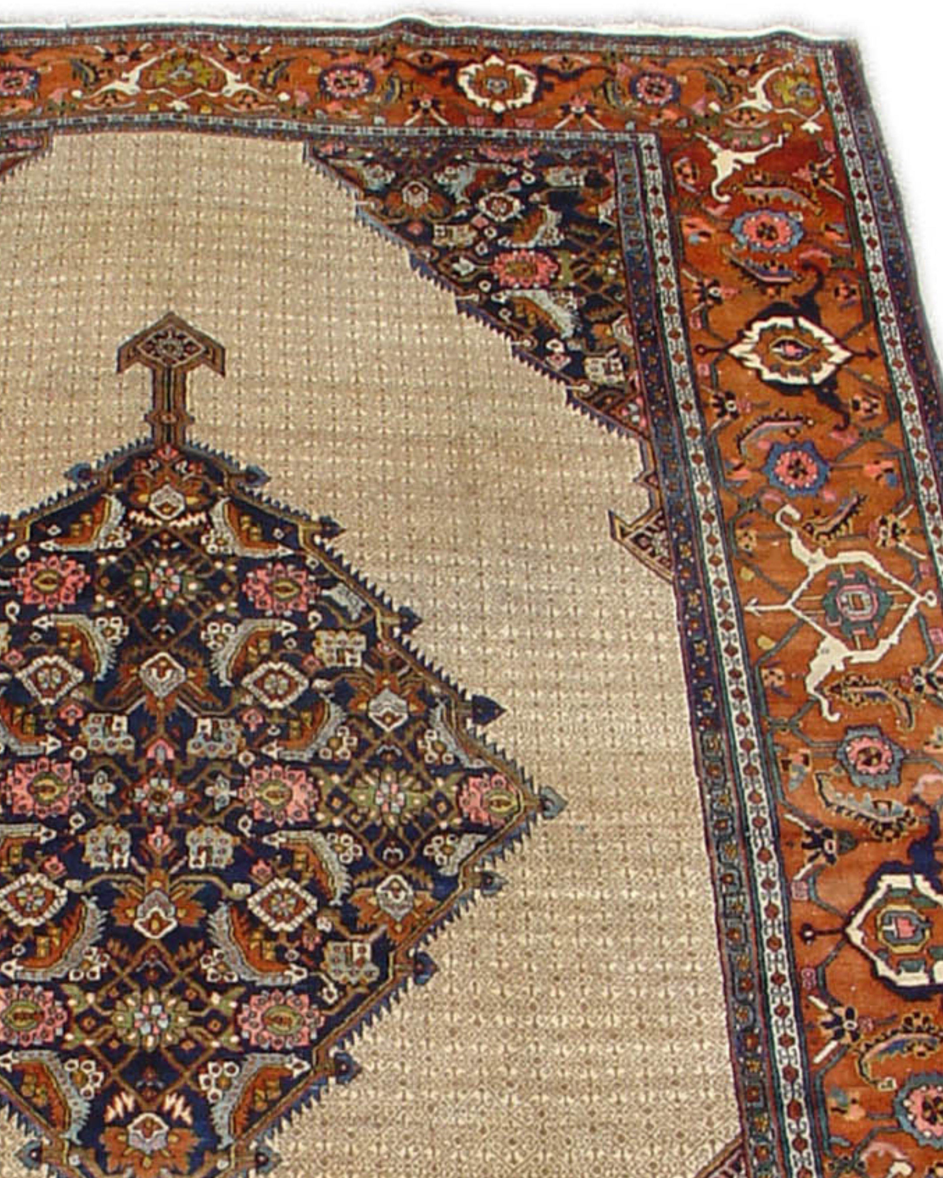 Antique Large Persian Hamadan Carpet, Early 20th Century

During the first half of the twentieth century, rugs from the area of Hamadan in west Persia were some of the favorite smaller pieces imported and used in American homes. These rugs often