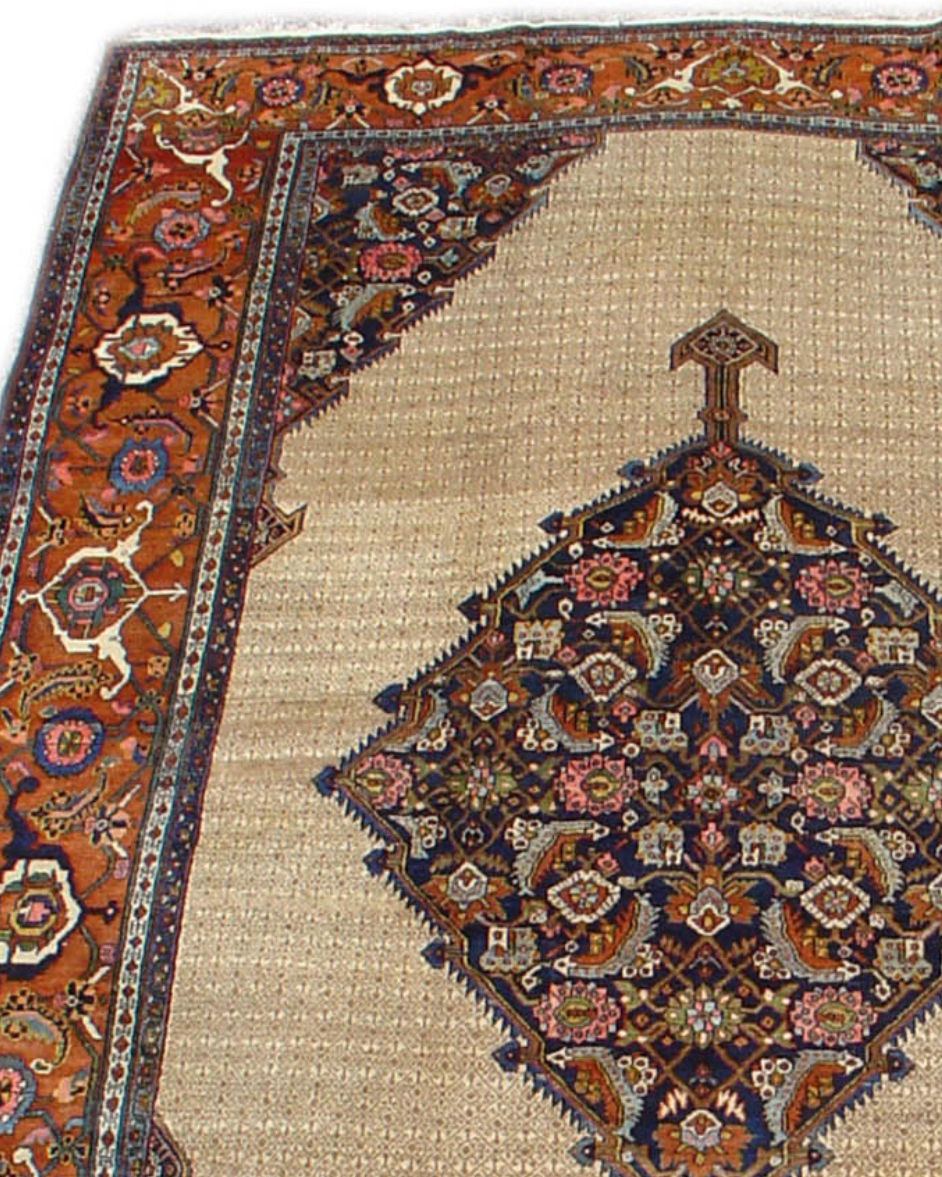 Hand-Knotted Antique Large Persian Hamadan Carpet, Early 20th Century For Sale