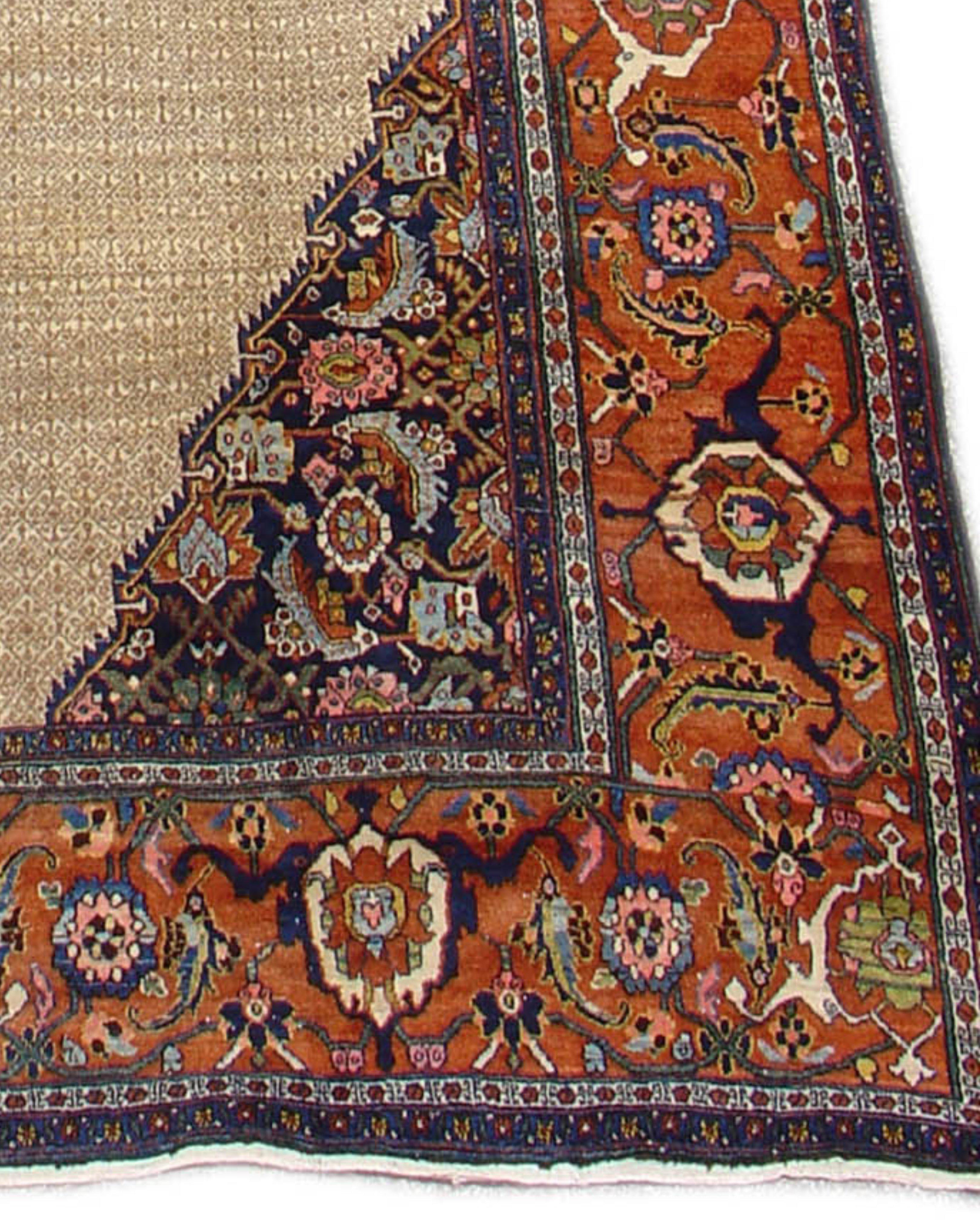 Wool Antique Large Persian Hamadan Carpet, Early 20th Century For Sale