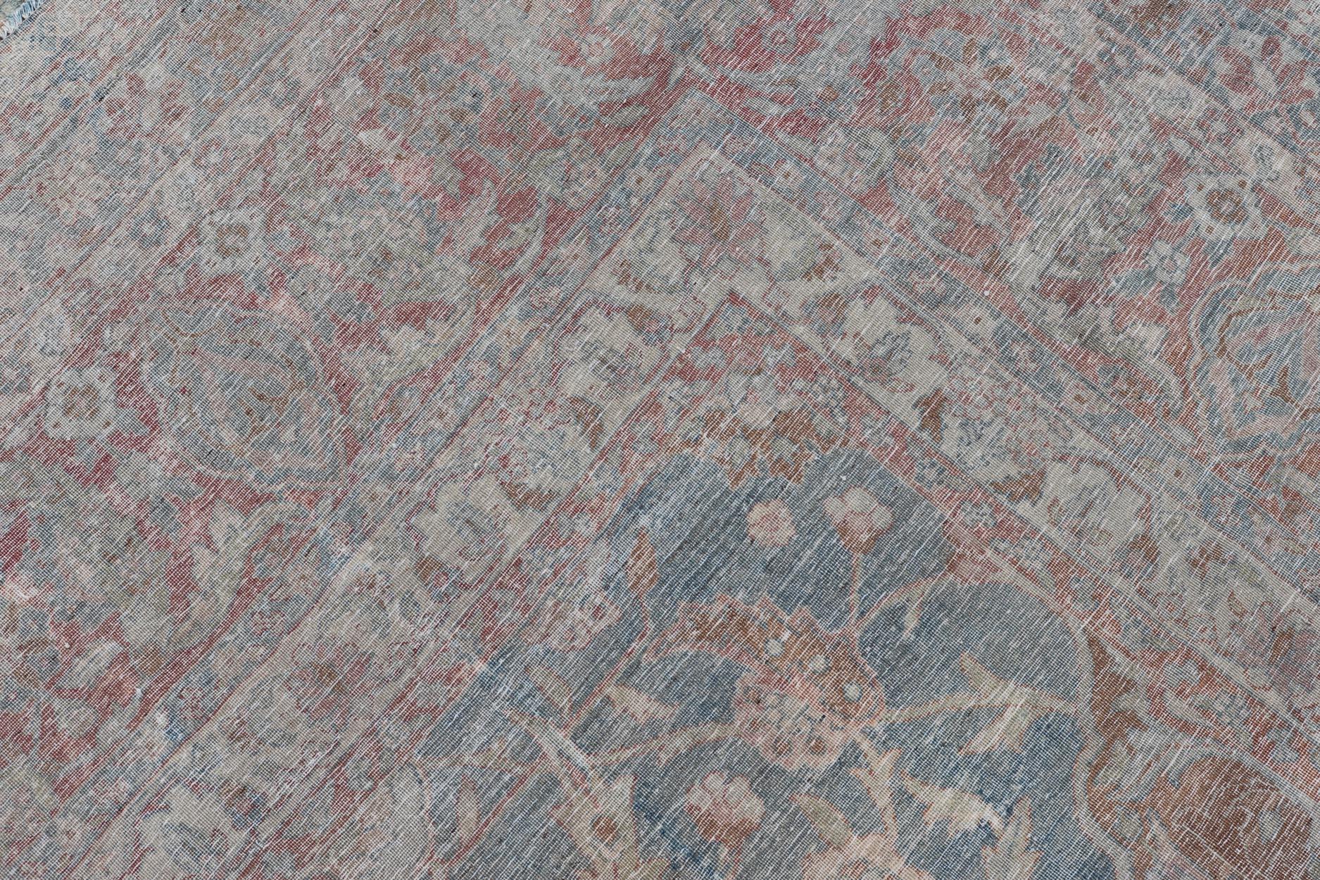 Antique Large Persian Kerman Rug with Soft Floral All-Over Design 10'7 x 19'5 For Sale 4