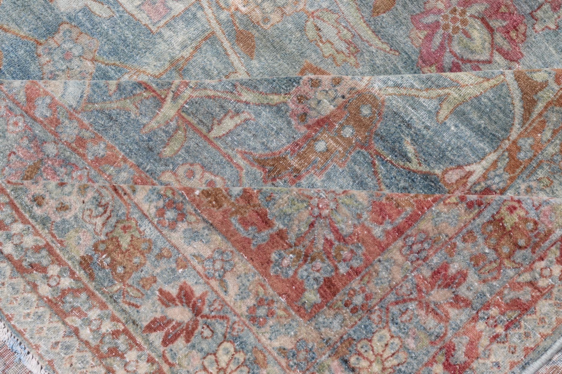 Antique Large Persian Kerman Rug with Soft Floral All-Over Design 10'7 x 19'5 For Sale 5