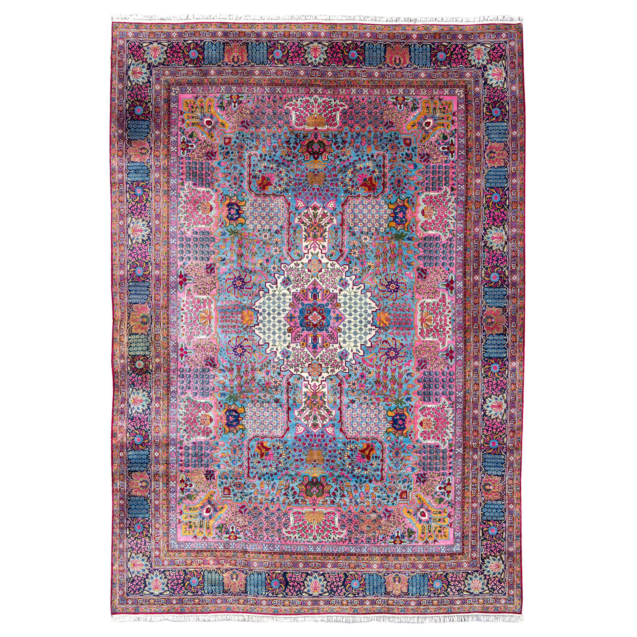 Antigua alfombra persa grande Kirman, Principios del siglo XX en venta