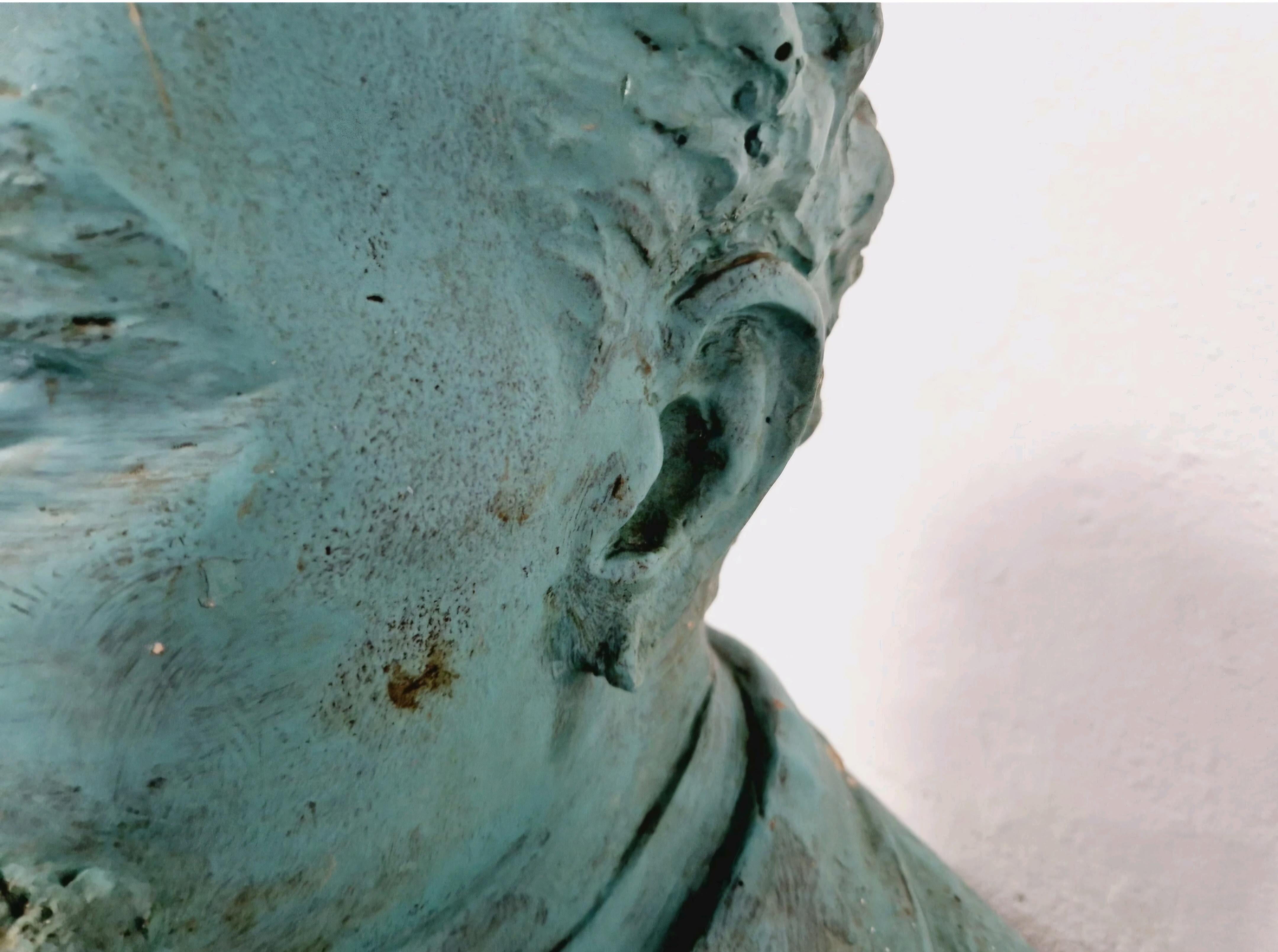 Intonaco Antique Large Plaster Bust Life Size in vendita