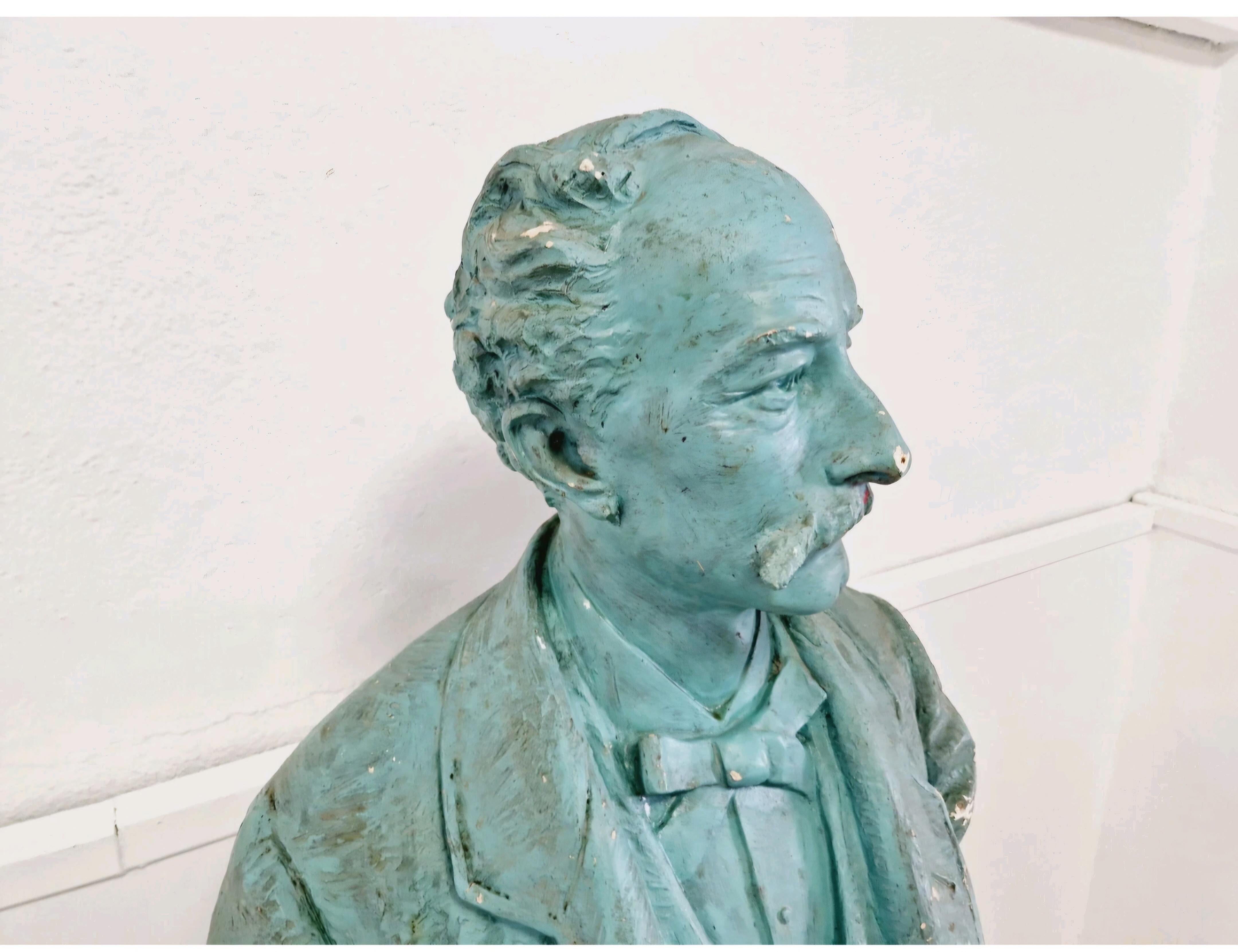 Antique Large Plaster Bust Life Size in vendita 1