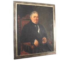 Antique French Gentleman Portrait, Oil on Canvas, 19th/20th Century