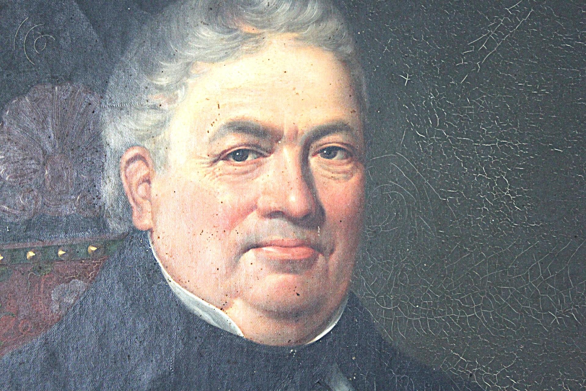 Francese Antique grande ritratto di francese  Bordeaux Gentleman in vendita