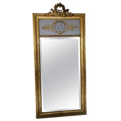 Antique Large Quality 19th Century Gilt Full Height Wall Mirror Trumeau