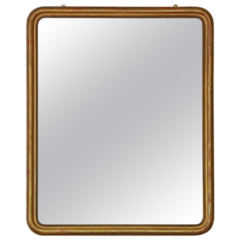 Antique Large Quality 19th Century Gilt Overmantle Or Wall Mirror
