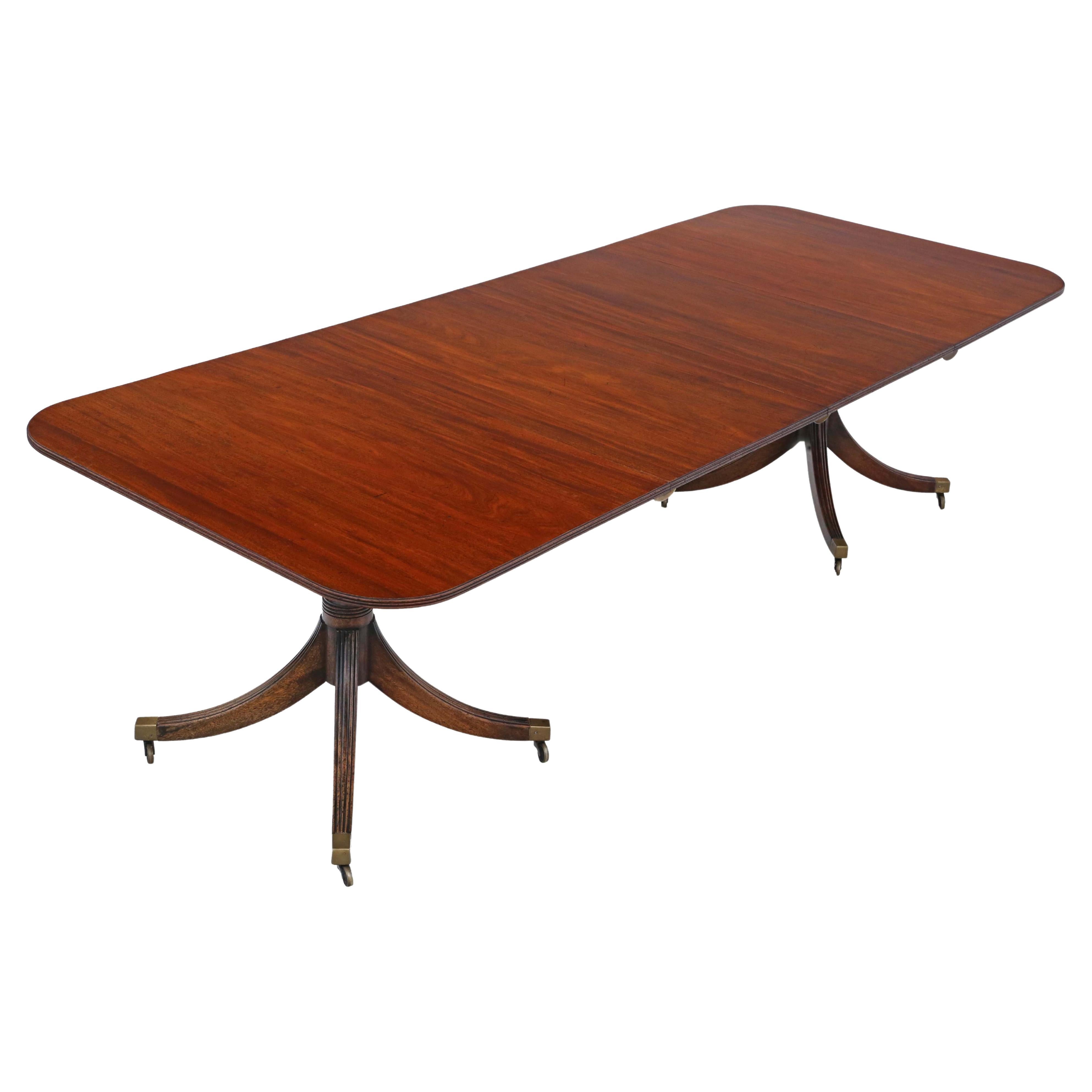 Antique Large Quality ~8'9" Mahogany Extending Dining Table 19th Century For Sale