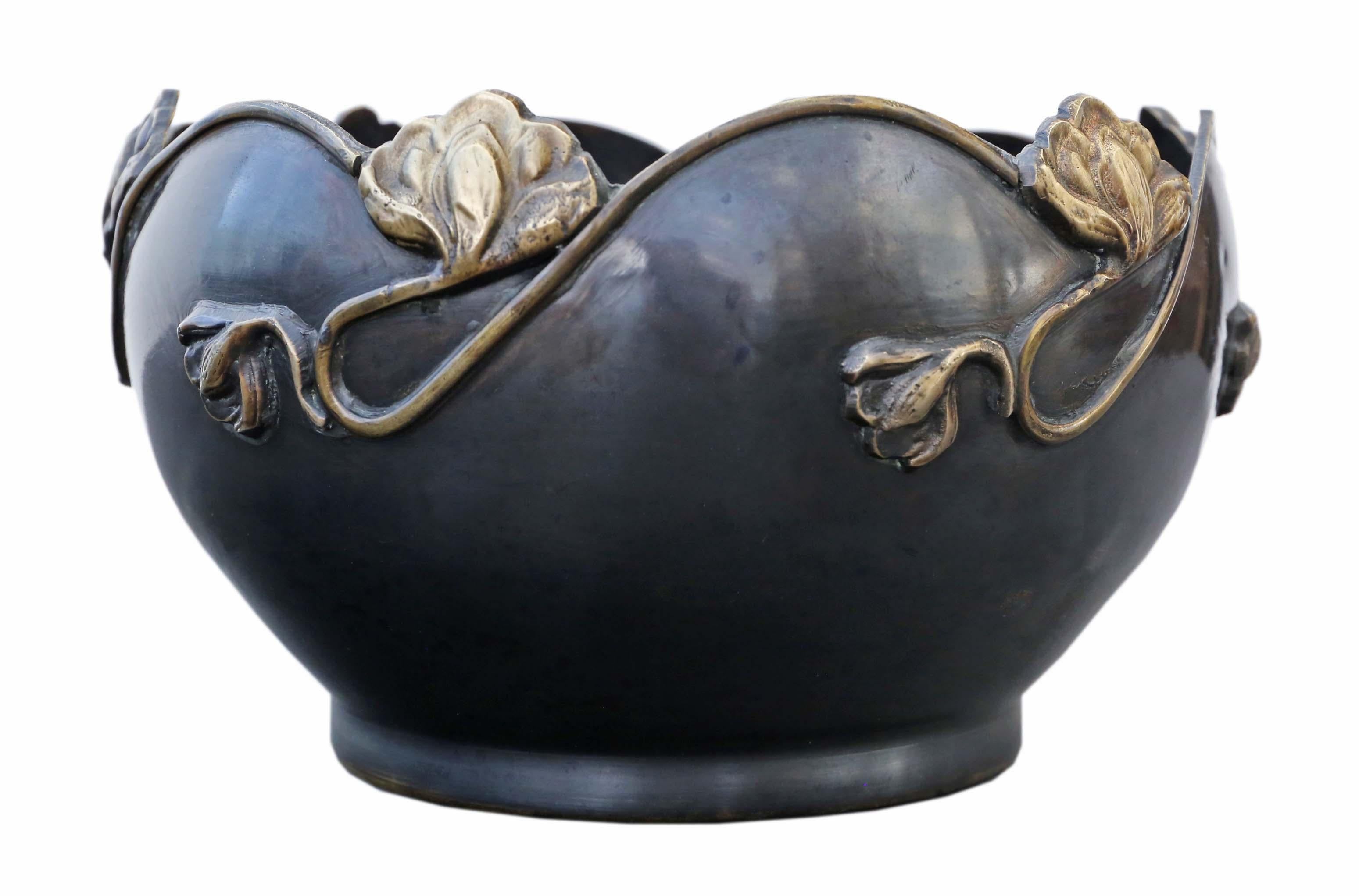 Antique Large Quality Art Nouveau Jardinière Bowl Censor Planter Japanese Bon état - En vente à Wisbech, Cambridgeshire