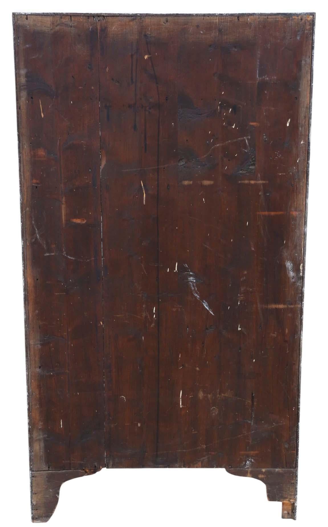 Antique Large Quality C1900 Painted Oak Waterfall Bookcase with Shelves 3