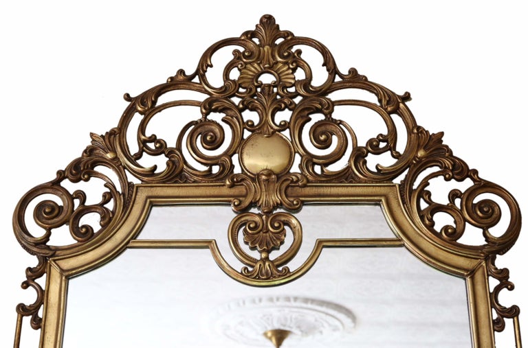 Antique Large Quality Early 20th Century Brass Ormolu Overmantel Wall ...