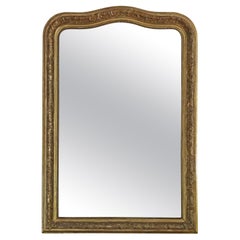 Antique Large Quality French Gilt Overmantle Wall Mirror 19th Century