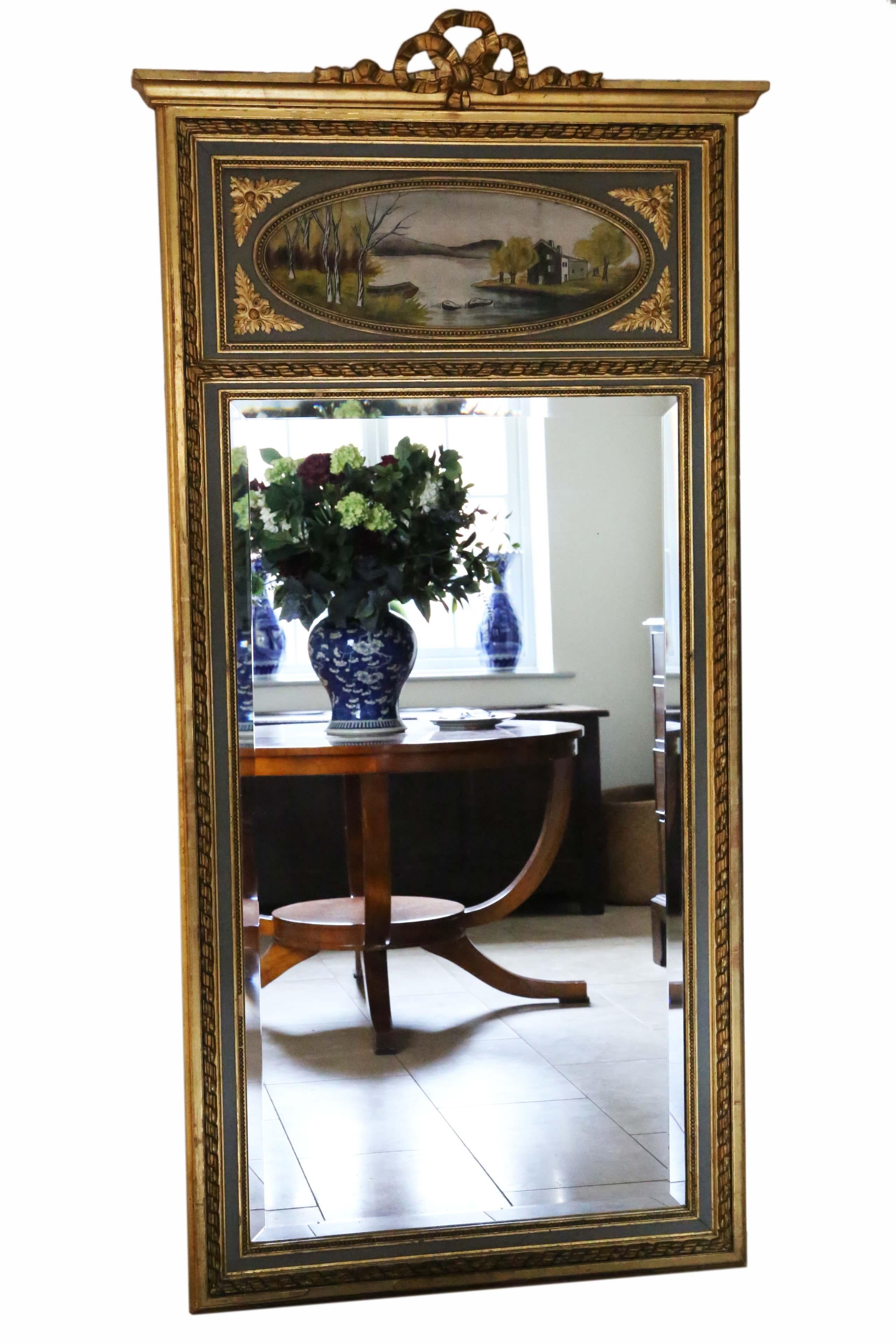 Antique Large Quality Gilt Full Height Wall Mirror Trumeau 19th Century 2