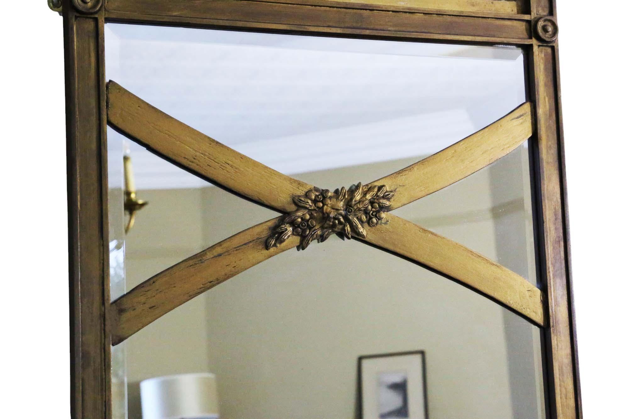 Antique Mirror di qualità, grande specchio da parete dorato a tutta altezza C1920 In condizioni buone in vendita a Wisbech, Cambridgeshire
