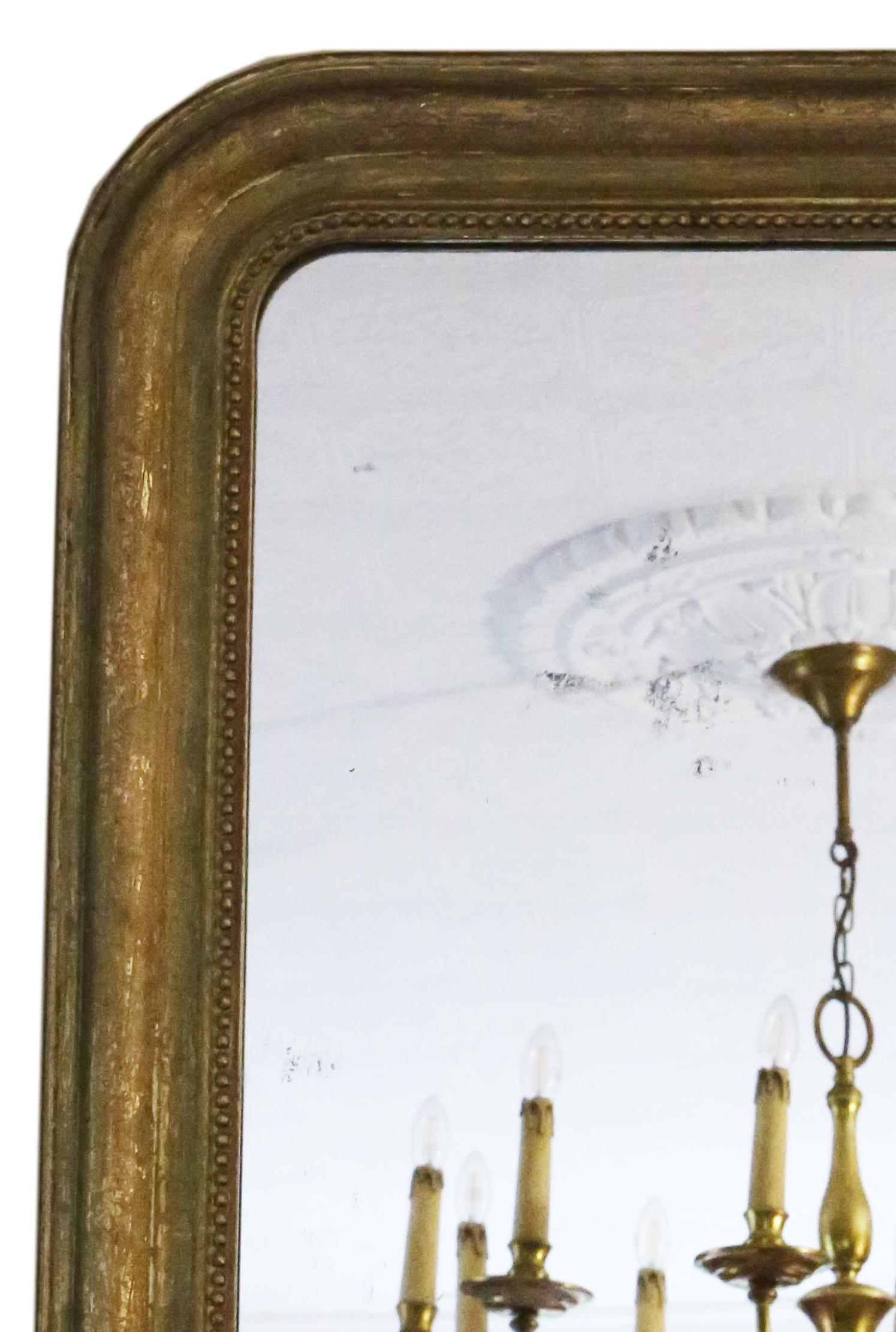 Antiker, hochwertiger, vergoldeter Wand- oder Deckenspiegel aus dem späten 19. Jahrhundert im Zustand „Starke Gebrauchsspuren“ im Angebot in Wisbech, Cambridgeshire