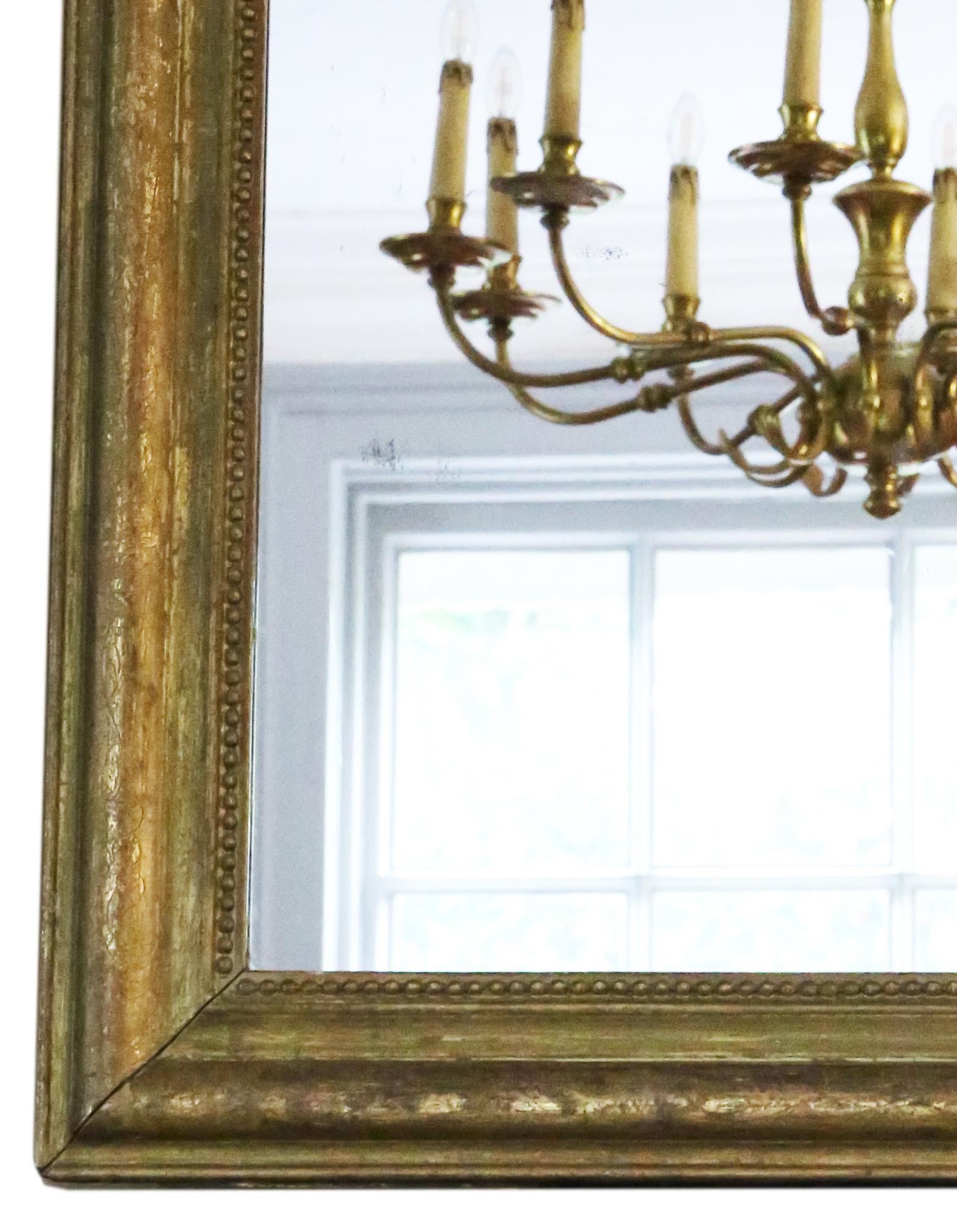 Antique large quality gilt wall or overmantle mirror late 19th Century For Sale 1