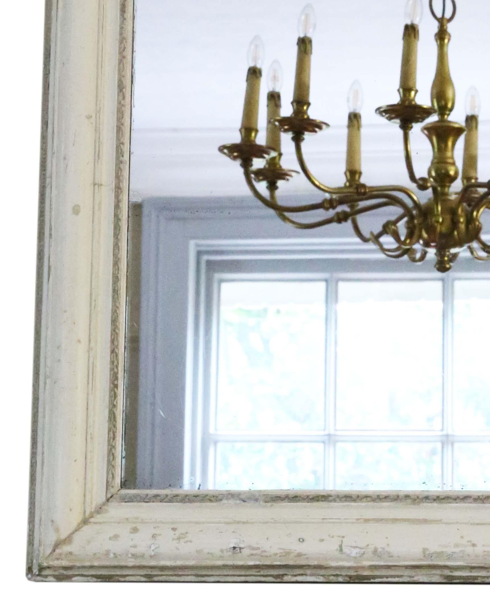 Antique large quality painted wall or overmantle mirror 19th Century For Sale 2