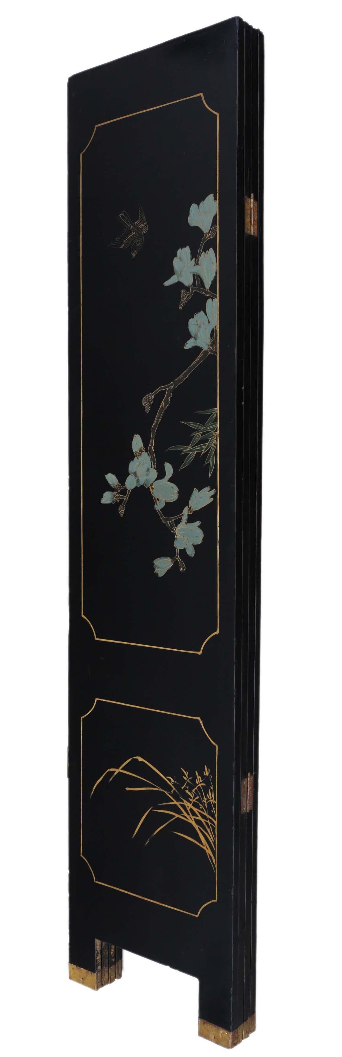 Antique Large Quality Victorian Chinoiserie C1900 Dressing Screen Room Divider For Sale 3