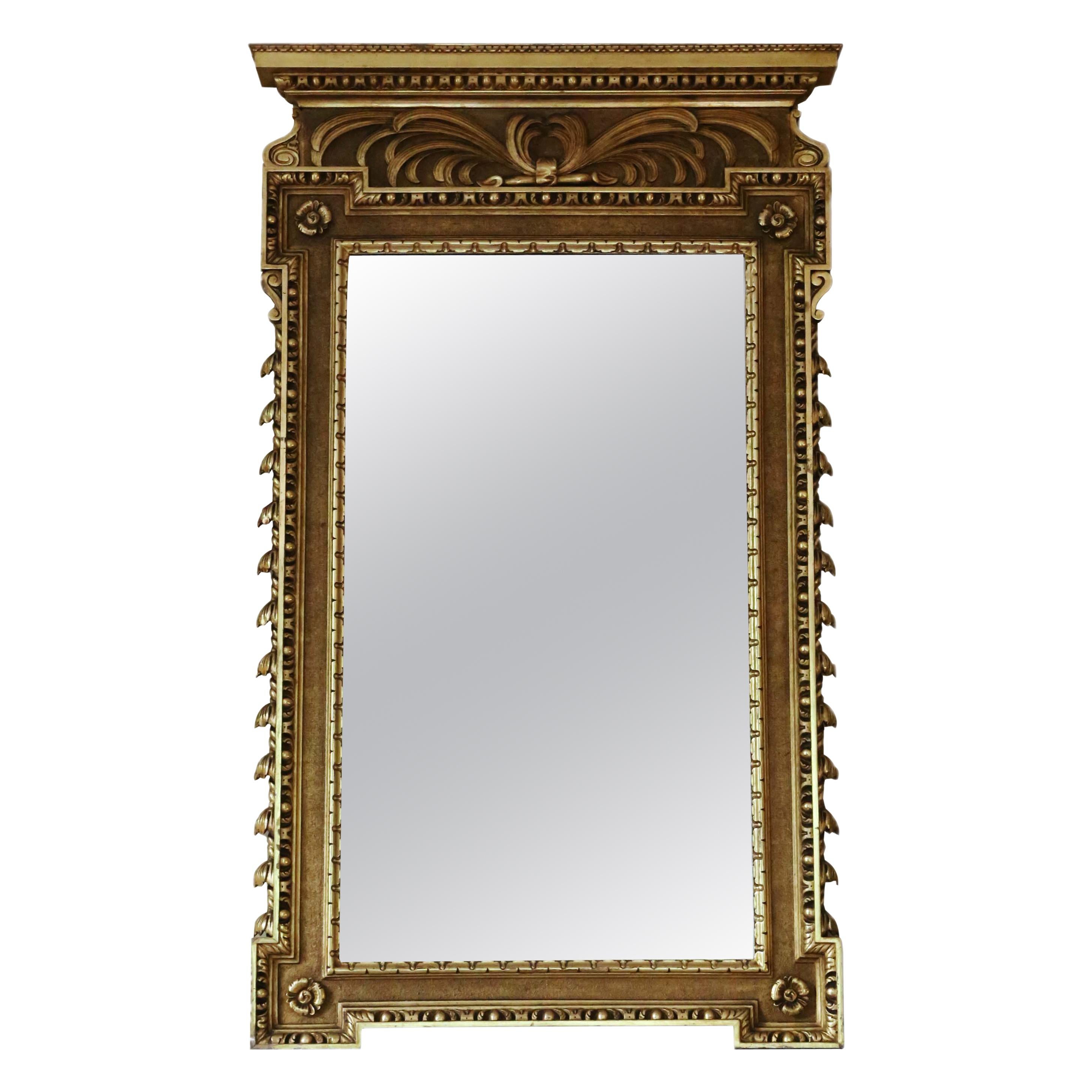 Antique Large Rare Fine Quality Gilt Overmantle or Wall Mirror, circa 1900