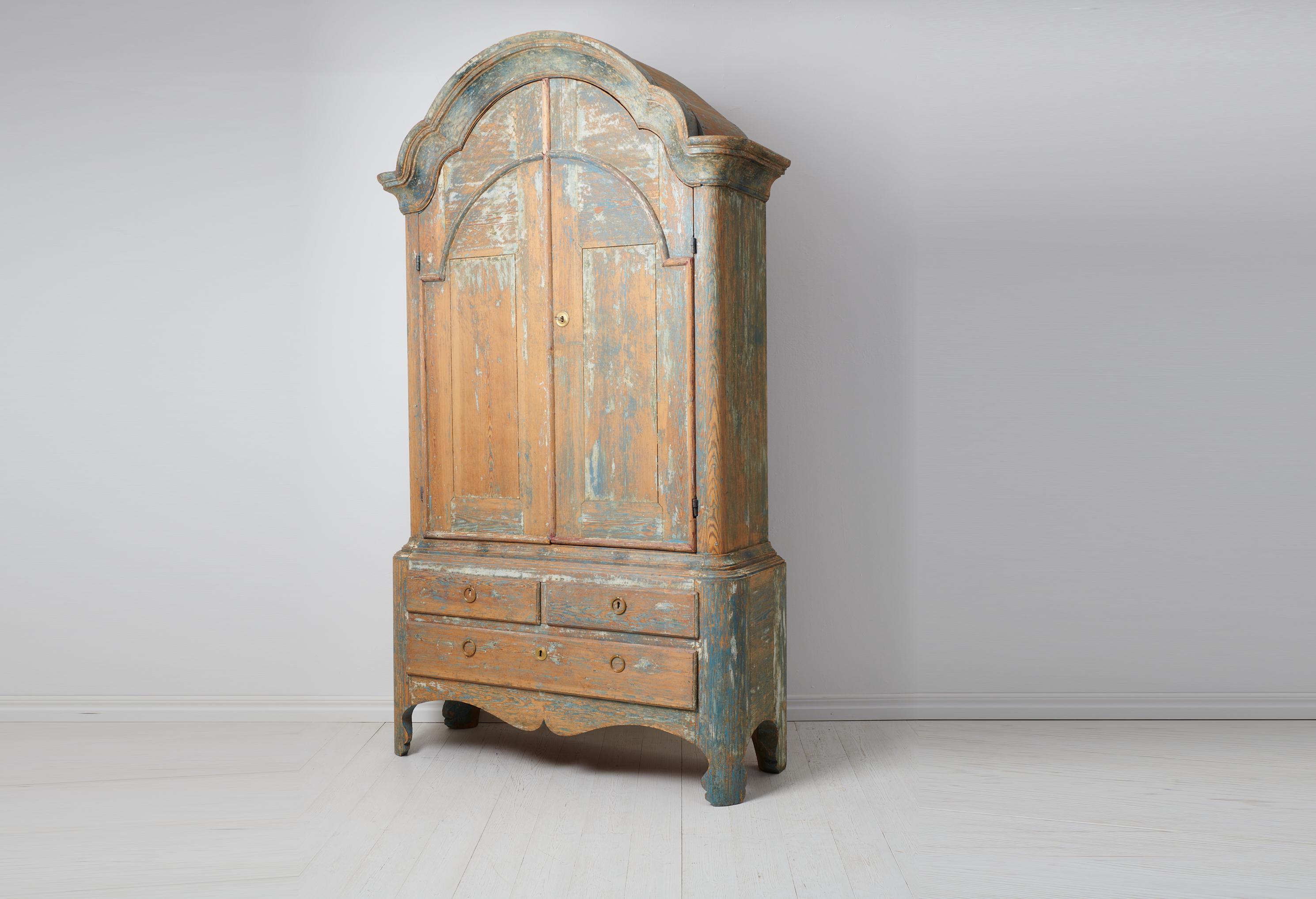 18th Century Antique Large Rare Northern Swedish Rococo Cabinet