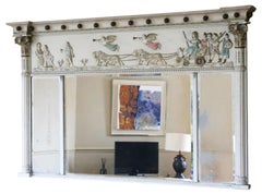 Antique Large Regency 19th Century Overmantle Wall Mirror – Fine Quality Early