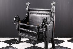 Antique Large Regency Cast Iron Fire Basket, circa 1820