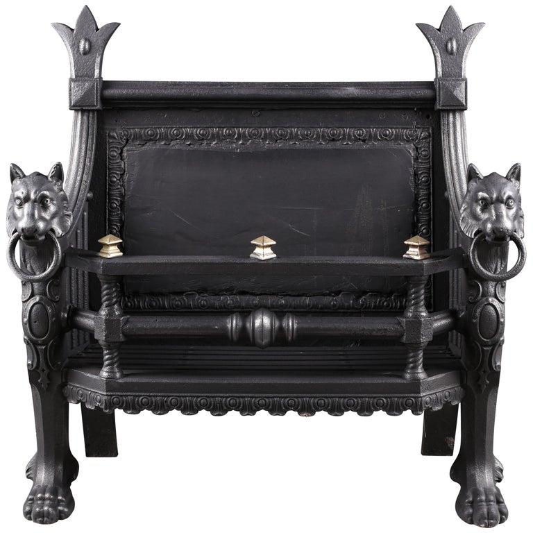 Antique Large Regency Cast Iron Fire Basket, circa 1820 For Sale at 1stDibs