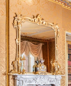 Antique Large Rococo Revival Giltwood Wall Mirror c.1850 205x206cm 19th Century