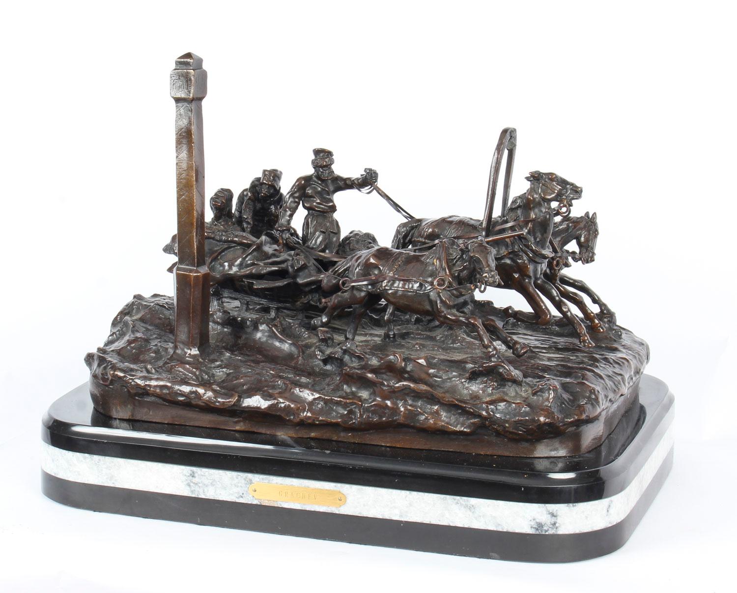 Sculpture russe ancienne en bronze d'après Vasily Grachev 20ème siècle Bon état - En vente à London, GB