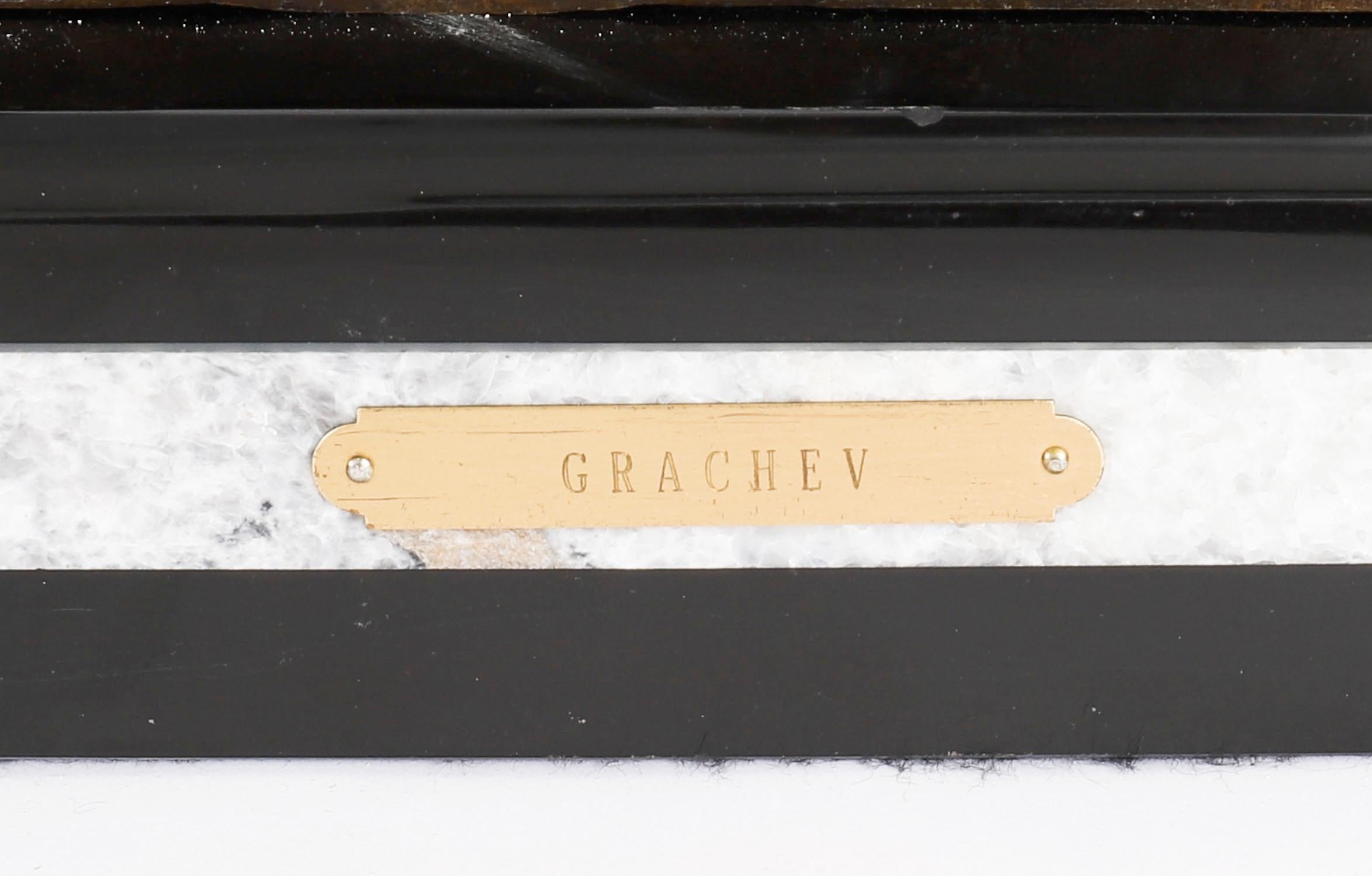 Antique Large Russian Bronze Troika Sculpture Vasily Grachev 20th Century In Good Condition For Sale In London, GB