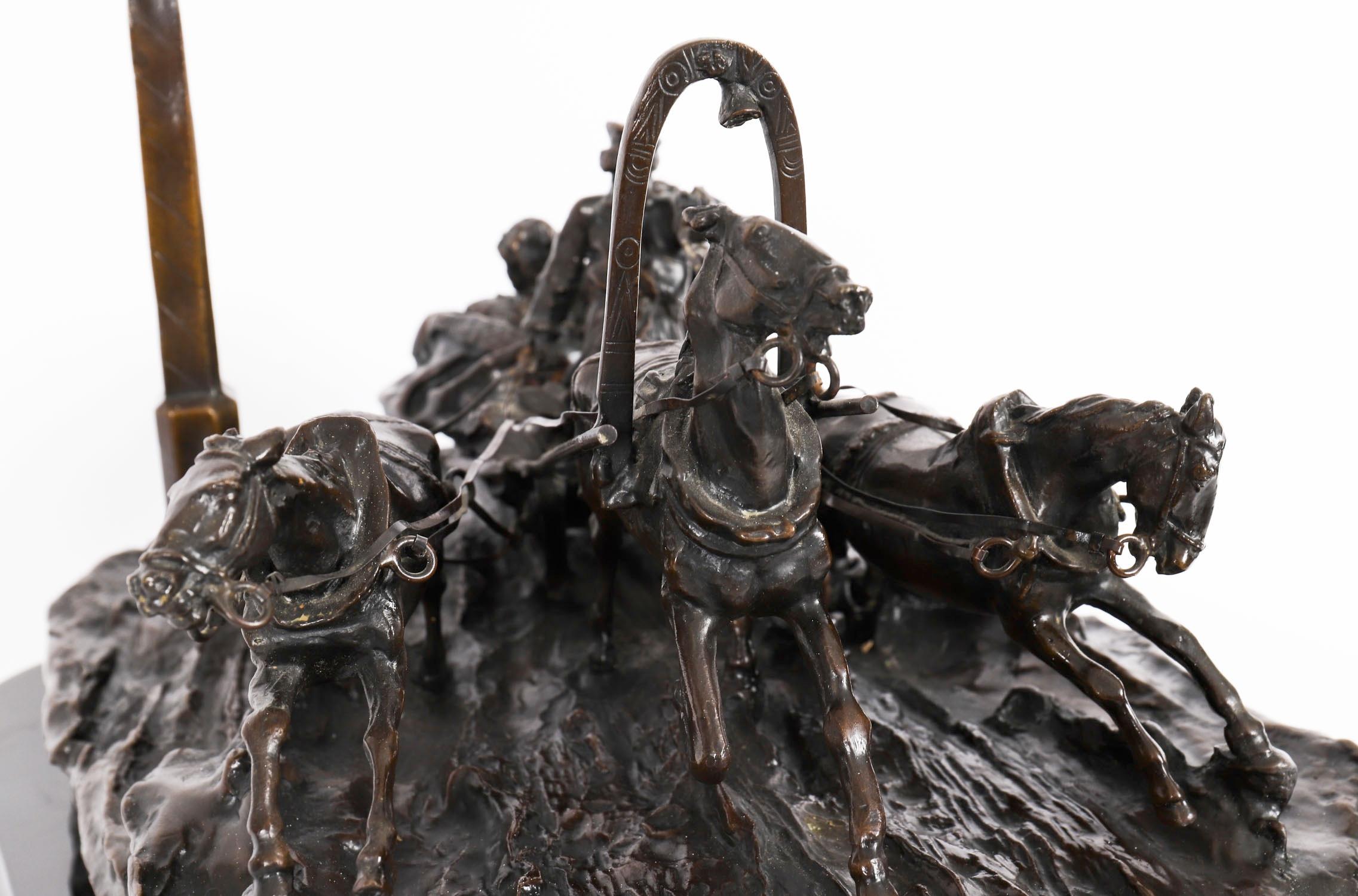 Antique Large Russian Bronze Troika Sculpture Vasily Grachev 20th Century For Sale 6
