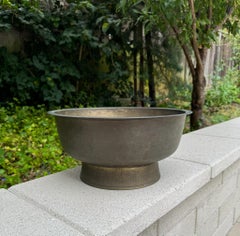 Antique Large Scale Brass Container Bowl, India, 19th Century