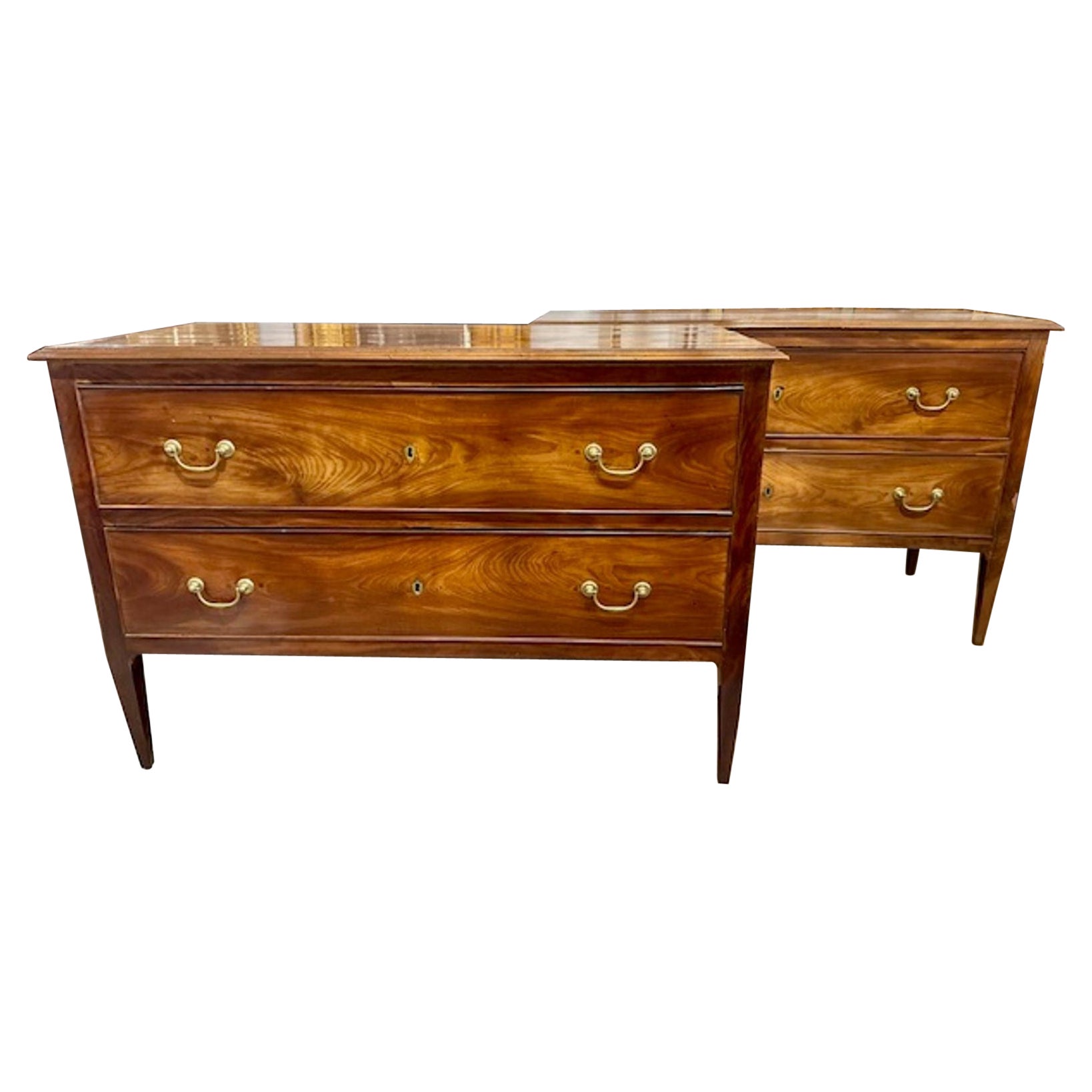 Antique Large Scale English Mahogany Commodes For Sale