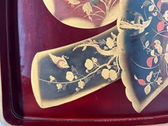 Antique Large Scale Japanese Lacquer & Gilt Decorated Tray