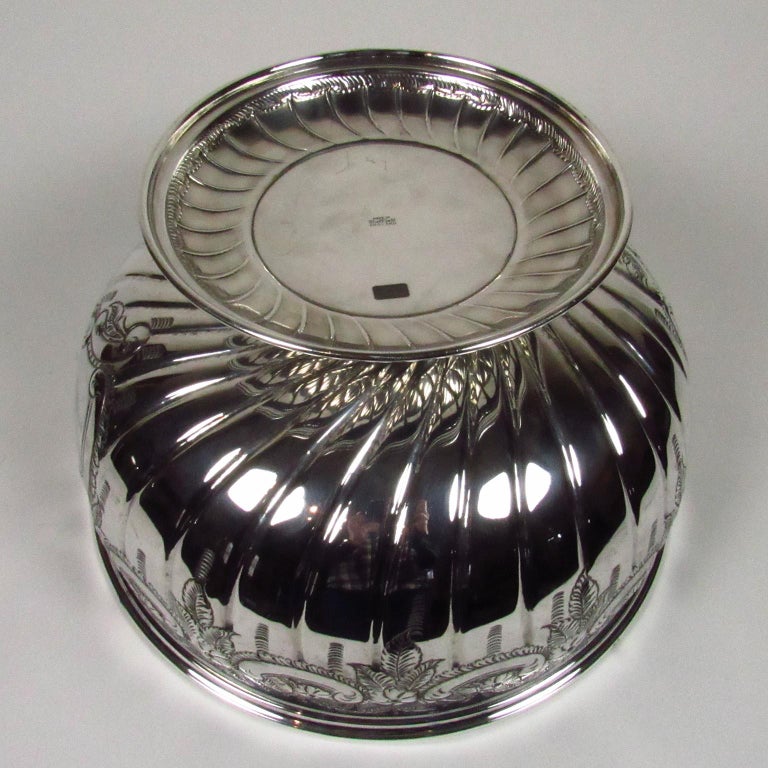 Antique Large Sheffield Silver Plate Footed Punch Bowl For Sale at 1stdibs