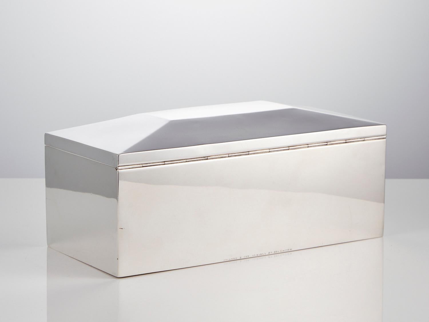 Caja para puros antigua de plata grande Londres 1897 por George Heath Silver en venta