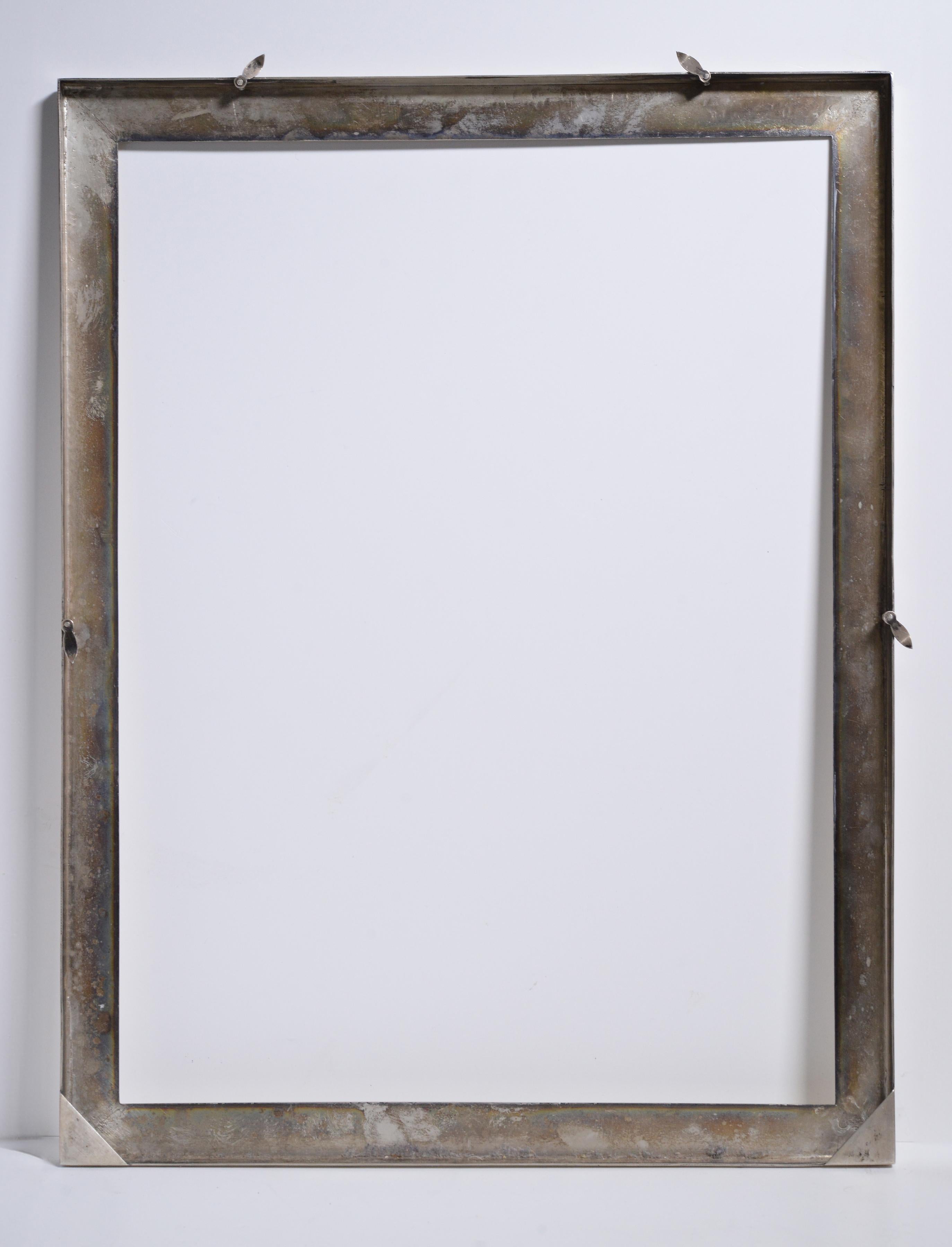 Antique Large Silver Frame by Russian Manufactory Grachev early 20th century In Good Condition For Sale In Sweden, SE